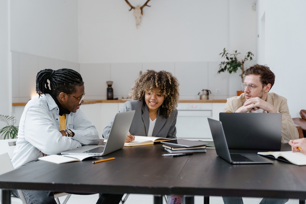 teamwork in an office setting